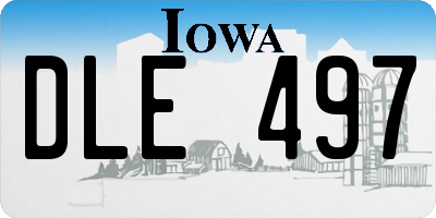 IA license plate DLE497