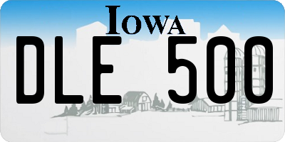 IA license plate DLE500