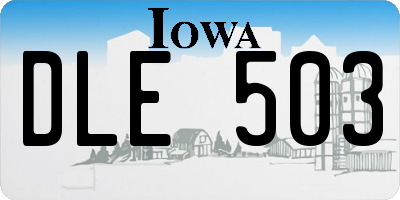 IA license plate DLE503