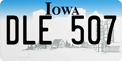 IA license plate DLE507