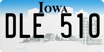 IA license plate DLE510