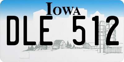 IA license plate DLE512