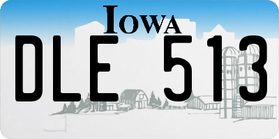 IA license plate DLE513