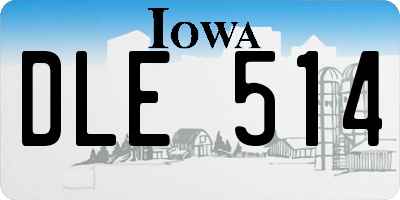 IA license plate DLE514