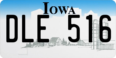 IA license plate DLE516
