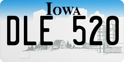 IA license plate DLE520