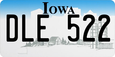 IA license plate DLE522