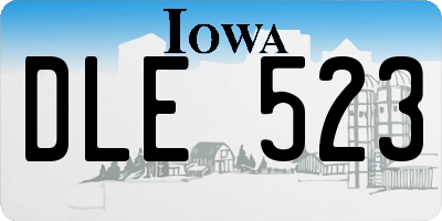 IA license plate DLE523
