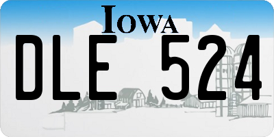 IA license plate DLE524
