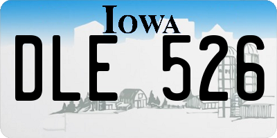 IA license plate DLE526
