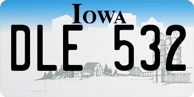 IA license plate DLE532