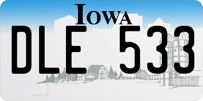 IA license plate DLE533