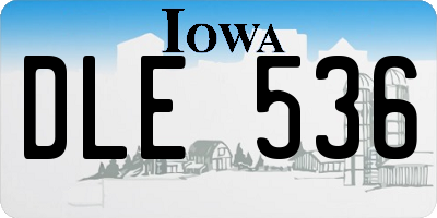 IA license plate DLE536