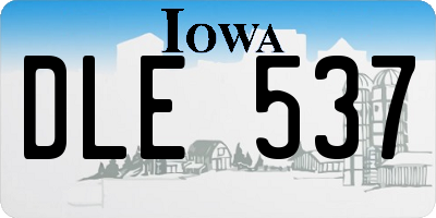 IA license plate DLE537