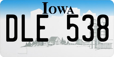 IA license plate DLE538