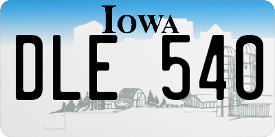 IA license plate DLE540