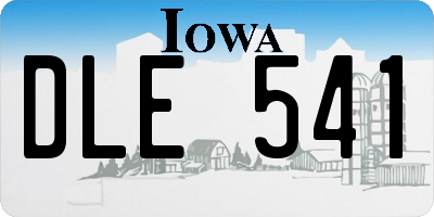 IA license plate DLE541