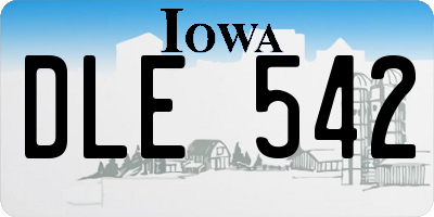 IA license plate DLE542