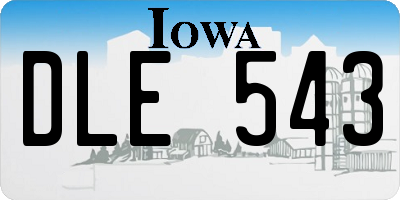 IA license plate DLE543