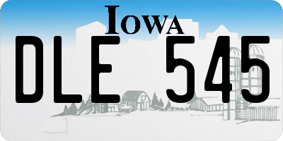 IA license plate DLE545