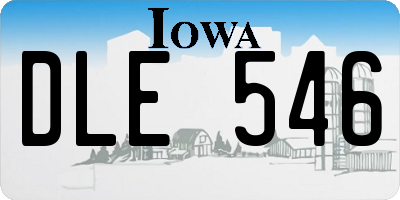 IA license plate DLE546