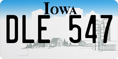 IA license plate DLE547