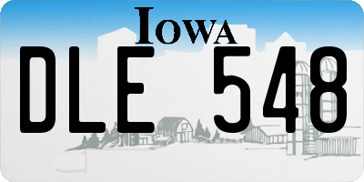 IA license plate DLE548