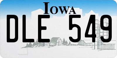 IA license plate DLE549