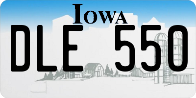 IA license plate DLE550