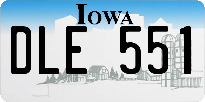 IA license plate DLE551