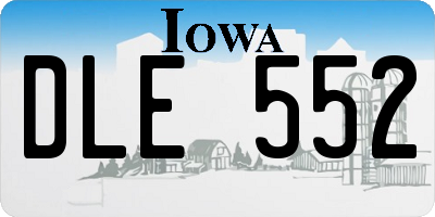 IA license plate DLE552