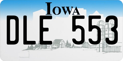IA license plate DLE553