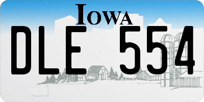 IA license plate DLE554