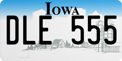 IA license plate DLE555