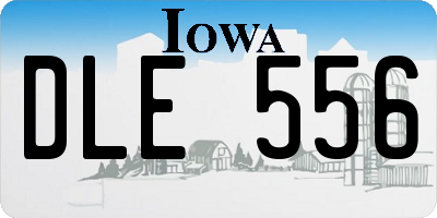 IA license plate DLE556