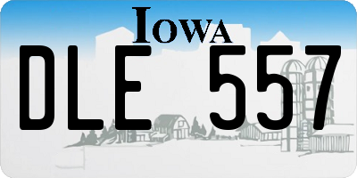 IA license plate DLE557