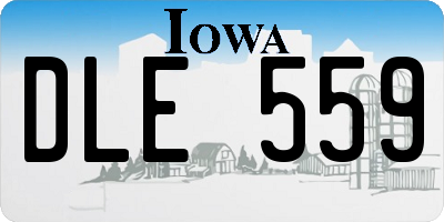IA license plate DLE559