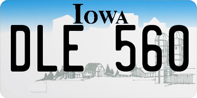 IA license plate DLE560