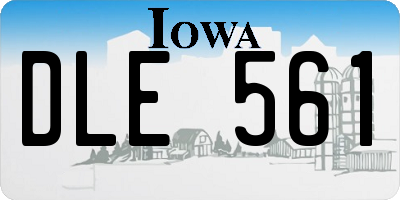 IA license plate DLE561