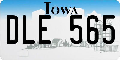 IA license plate DLE565