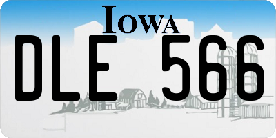 IA license plate DLE566