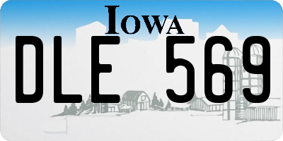 IA license plate DLE569