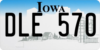 IA license plate DLE570