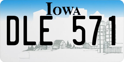 IA license plate DLE571