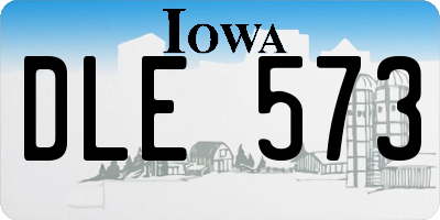 IA license plate DLE573