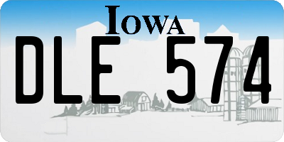 IA license plate DLE574