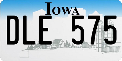 IA license plate DLE575