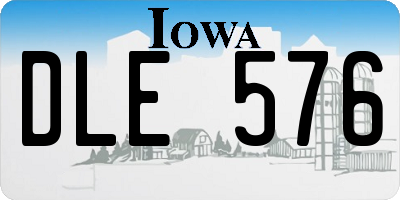 IA license plate DLE576