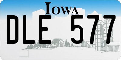 IA license plate DLE577