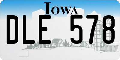 IA license plate DLE578